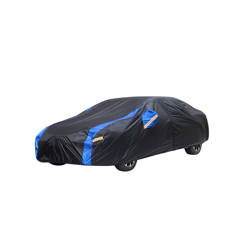 Housse de voiture complète en taffetas de polyester imperméable noir et bleu
